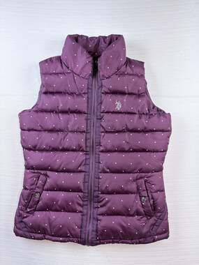 U.S. Polo Assn. Purple Polka Dot Puffer Vest